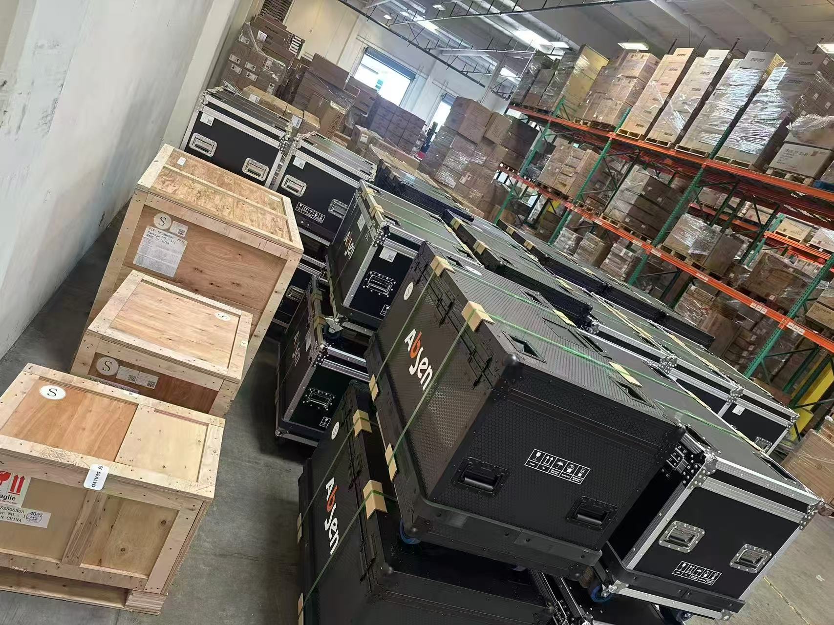 Kahaya warehouse storage area with stacked cartons
